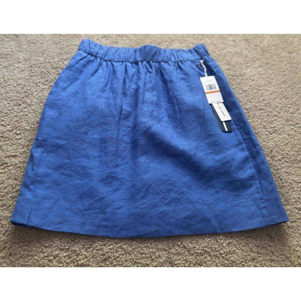 Court & Rowe City Explorer Pull On Linen Blue Skirt Small Casual Everyday Travel
